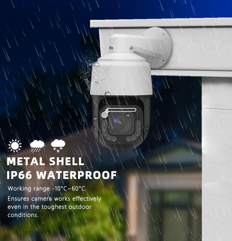 8MP 20X Optical Zoom High Speed Dome PTZ POE IP Camera Dual Light Outdoor With IMX415 Human AI Auto Tracking Wiper CCTV Camera