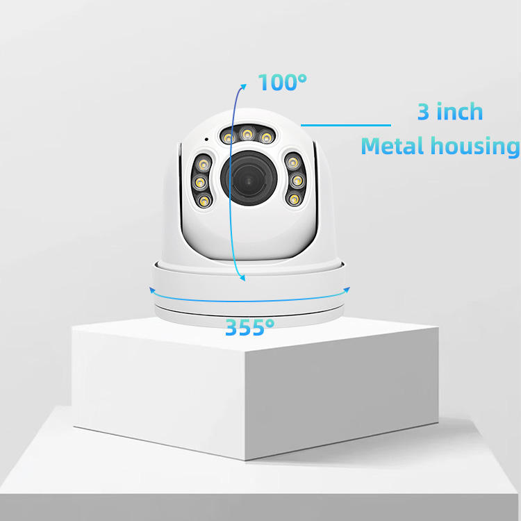 8MP 4K 4X Zoom Outdoor Metal IP66 Waterproof Dome Camera, H.265+ 40m IR Two-Way Audio, TF 128GB, OEM 4K PTZ Camera