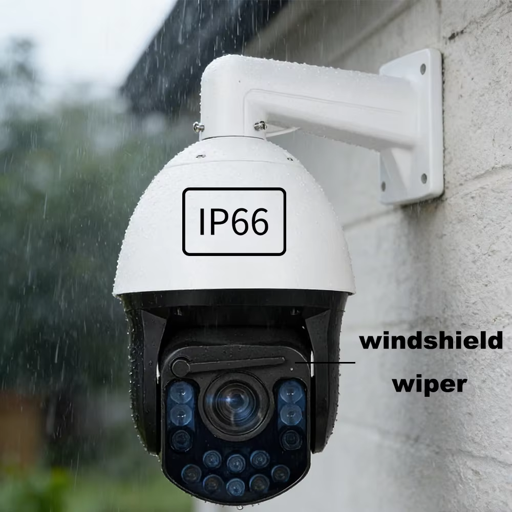 7 Inch 4k Cctv Camera Outdoor Ptz Camera 18X Optical Zoom Two-Way Audio SD Card Wiper IR 150M AI Human/Vehicle Detection