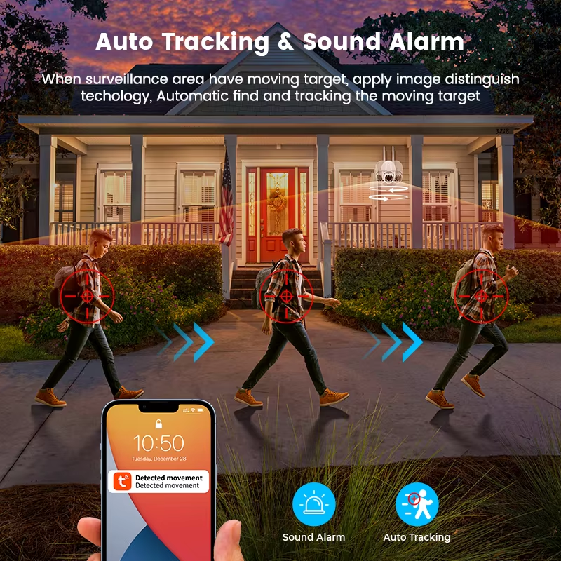InLifeCam Tuya Smart app 5.0mp Outdoor WI-Fi PTZ IP Camera Full Color NIght