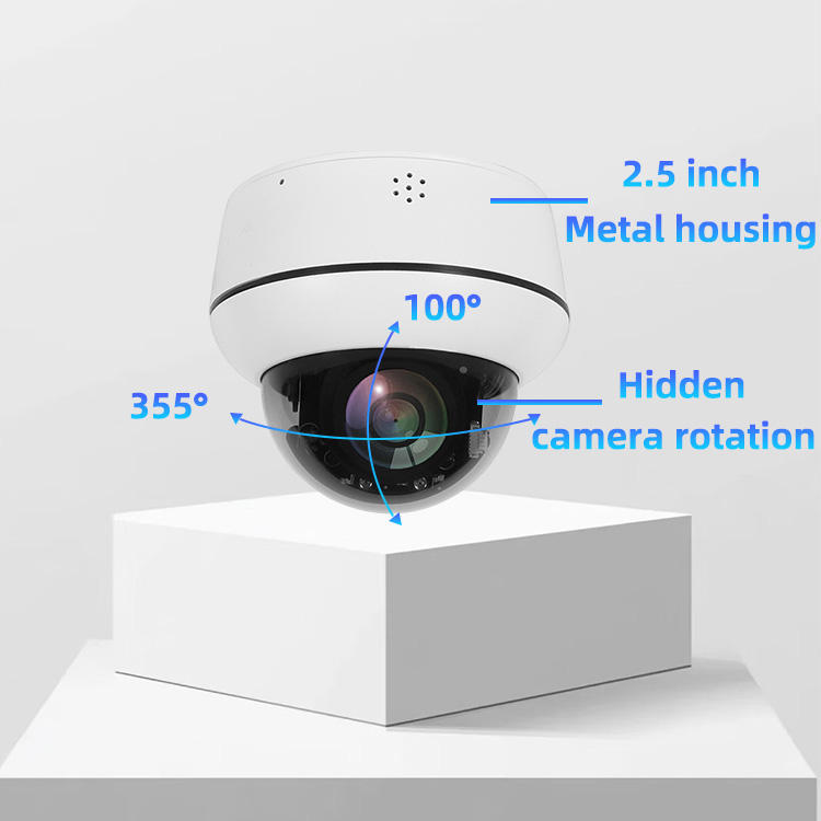5MP Full Color Night Vision Camera 4X Zoom PTZ Camera IP66 POE Camera AI Human Vehicle Detection CCTV