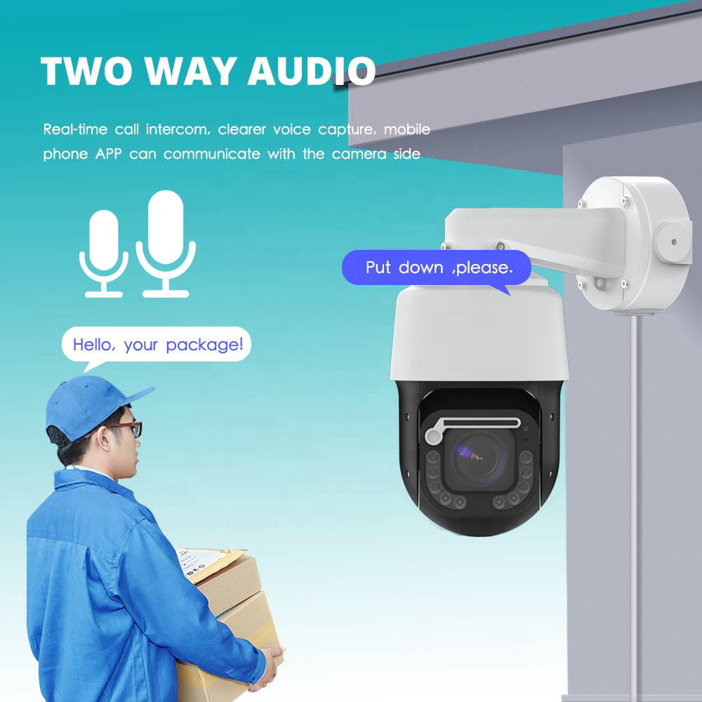 8MP 20X Optical Zoom High Speed Dome PTZ POE IP Camera Dual Light Outdoor With IMX415 Human AI Auto Tracking Wiper CCTV Camera